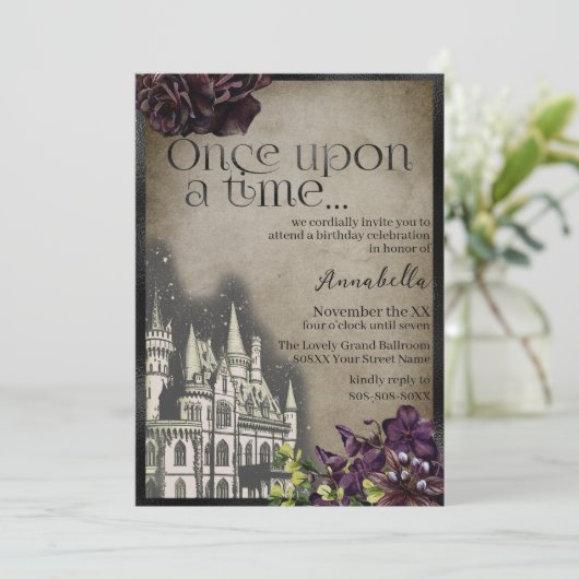 Gotische kasteel sprookje thema kaart (Staand voorkant)