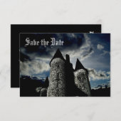 Gotische kasteelscène Bewaar de Datum Kaart (Voorkant / Achterkant)