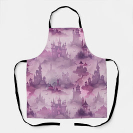Gotische kastelen in de mist - spookachtige fantas schort