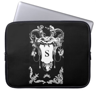 Gotische kat gezicht architectonische decoratie sc laptop sleeve