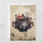 Gotische kat in spiegel Halloween Dance Party Kaart (Achterkant)