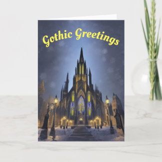 Gotische kathedraal feestdagen kaart