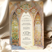 Gotische kathedraal Glas in lood bruiloft Kaart