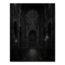 Gotische kathedraal in zwart-wit poster