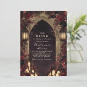  gotische kathedraal kaarslicht viering kaart (Staand voorkant)