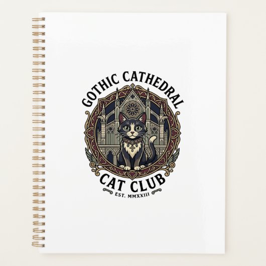Gotische kathedraal kat kat grafische tee kunst - planner (Voorkant)