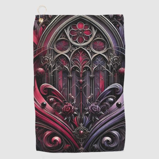 Gotische kathedraal ontwerp golfhanddoek (Voorkant)
