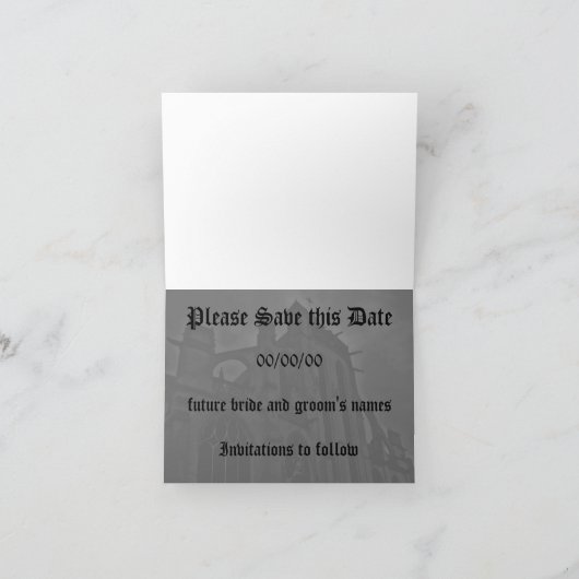 Gotische kathedraal Save the Date Aankondiging (Binnen)