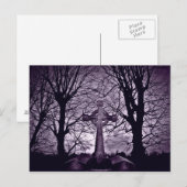 Gotische Keltische kruisgrafsteen paarse versie Briefkaart (Voorkant / Achterkant)