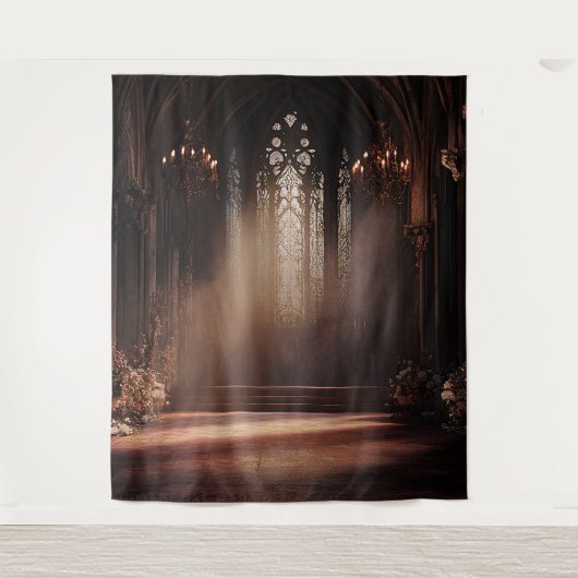 Gotische kerk Foto Booth Prop achtergrond Wandkleed (Voorkant)