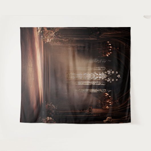 Gotische kerk trouwfoto achtergrond wandkleed (Voorkant (horizontaal))