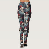 Gotische kerst donkere schedels Kerstman hoeden Go Leggings (Achterkant)