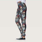 Gotische kerst donkere schedels Kerstman hoeden Go Leggings (Links)