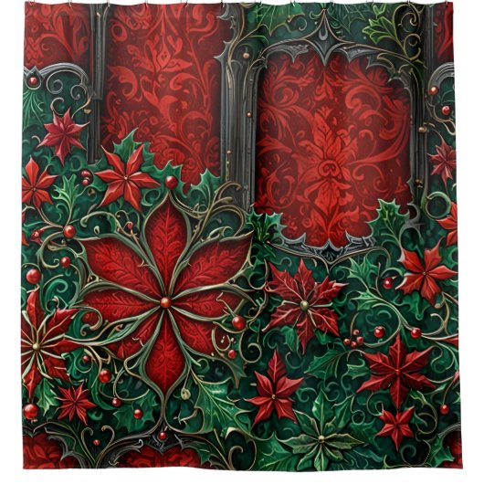 Gotische Kerst Douchegordijn (Voorkant)