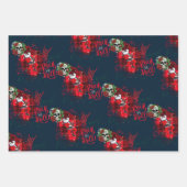 Gotische kerst inpakpapier met schedels vel (Voorkant 3)