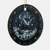 Gotische Kerst Kerkhof Kerstman Keramisch Ornament (Links)