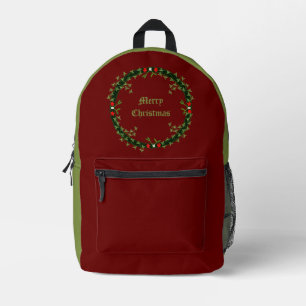 Gotische Kerst Krans Custom Bedrukte Rugzak
