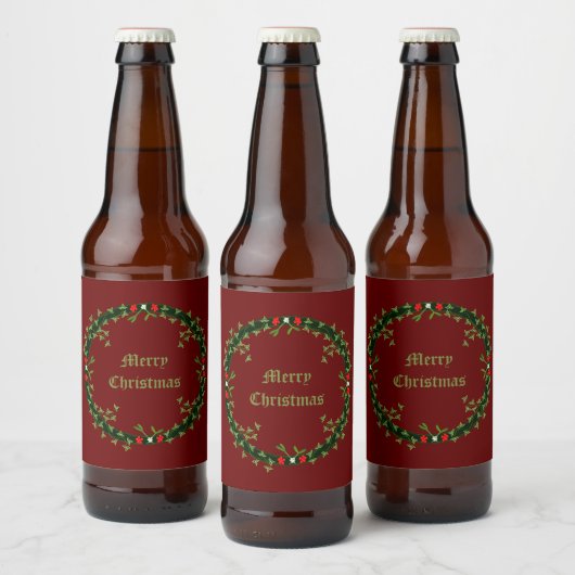 Gotische Kerst Krans Custom Bier Etiket (Flessen)