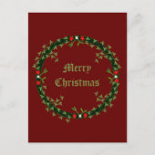 Gotische Kerst Krans Custom Briefkaart (Voorkant)