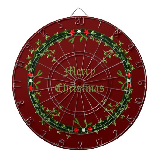 Gotische Kerst Krans Custom Dartbord (Voorkant)