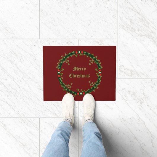 Gotische Kerst Krans Custom Deurmat (Binnen)