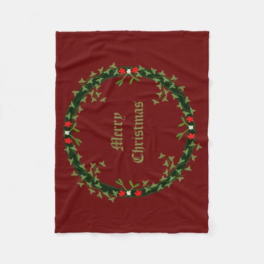 Gotische Kerst Krans Custom Fleece Deken (Voorkant)
