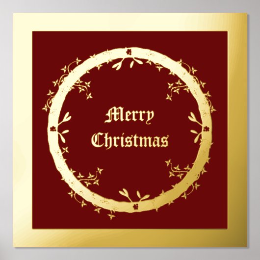 Gotische Kerst Krans Custom Folie Afdrukken (Voorkant)