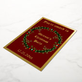 Gotische Kerst Krans Custom Folie Uitnodiging (Gedraaid)