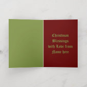 Gotische Kerst Krans Custom Folie Wenskaart (Binnenlaag)