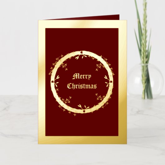 Gotische Kerst Krans Custom Folie Wenskaart (Voorkant)