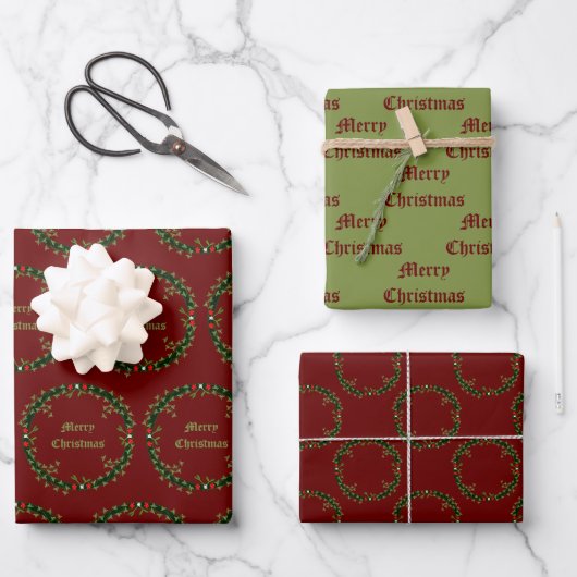 Gotische Kerst Krans Custom Inpakpapier Vel (Voorkant)