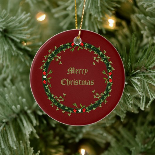 Gotische Kerst Krans Custom Keramisch Ornament (Boom)