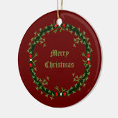 Gotische Kerst Krans Custom Keramisch Ornament (Links)