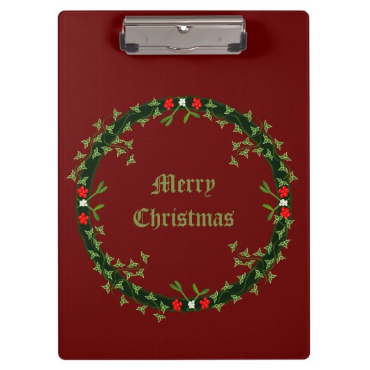 Gotische Kerst Krans Custom Klembord (Voorkant)