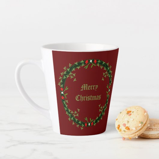 Gotische Kerst Krans Custom Latte Mok (In situ)