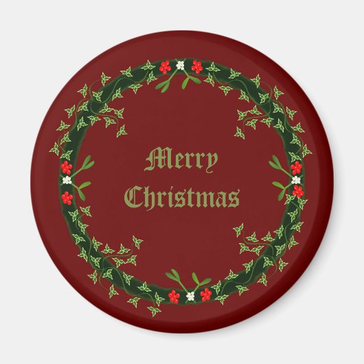 Gotische Kerst Krans Custom Magneet (Voorkant)