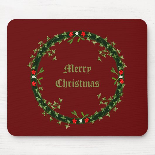 Gotische Kerst Krans Custom Muismat (Voorkant)