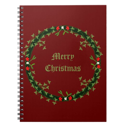 Gotische Kerst Krans Custom Notitieboek (Voorkant)