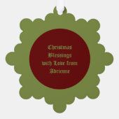Gotische Kerst Krans Custom Ornament Kaart (Achterkant)