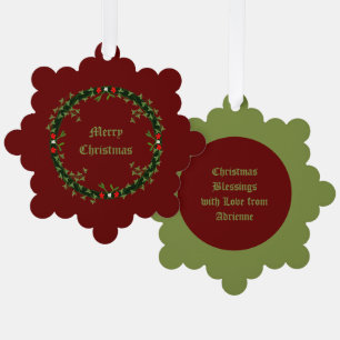 Gotische Kerst Krans Custom Ornament Kaart