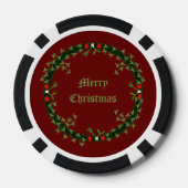 Gotische Kerst Krans Custom Poker Chips (Achterkant)