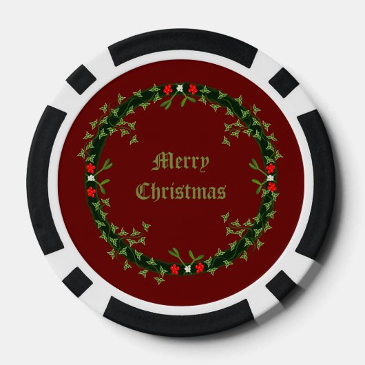 Gotische Kerst Krans Custom Poker Chips (Achterkant)
