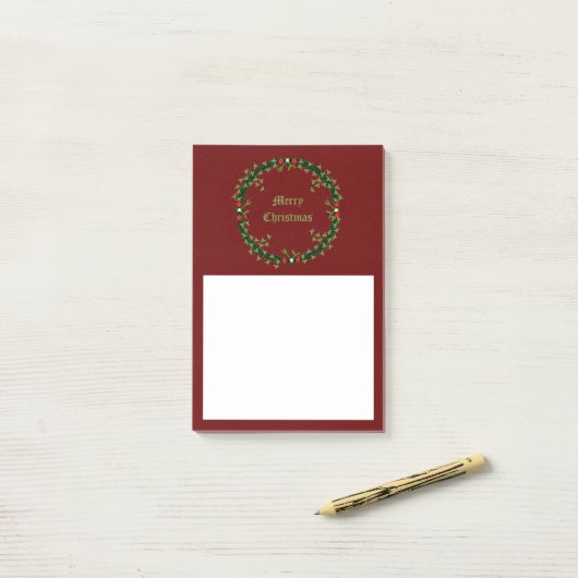 Gotische Kerst Krans Custom Post-it® Notes (Op bureau)