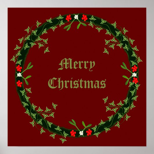 Gotische Kerst Krans Custom Poster (Voorkant)