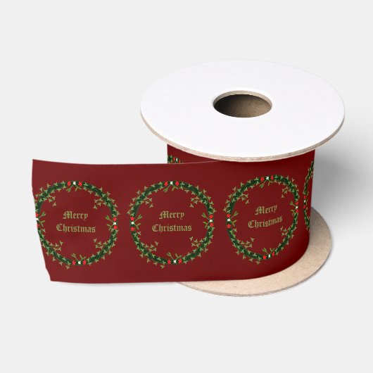 Gotische Kerst Krans Custom Satijnen Lint (Spoel)
