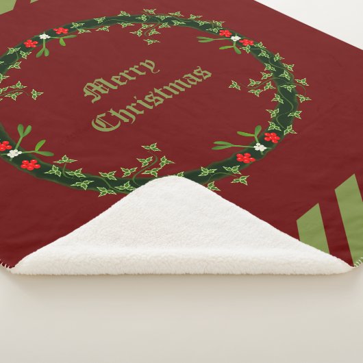 Gotische Kerst Krans Custom Sherpa Deken (3/4)