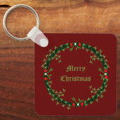 Gotische Kerst Krans Custom Sleutelhanger (Voorkant)