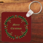 Gotische Kerst Krans Custom Sleutelhanger (Achterkant)