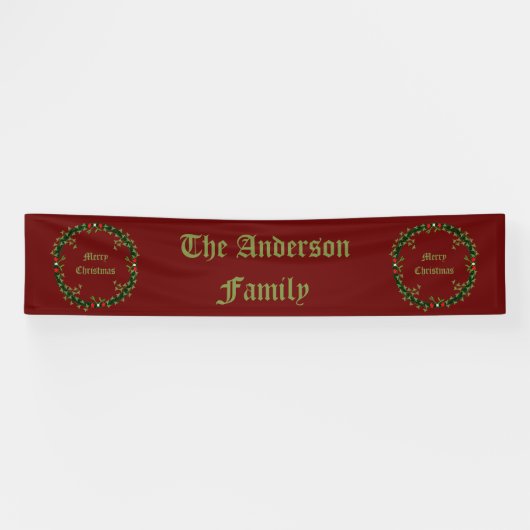 Gotische Kerst Krans Custom Spandoek (Horizontaal)