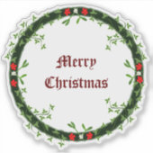 Gotische Kerst Krans Custom Sticker (Voorkant)